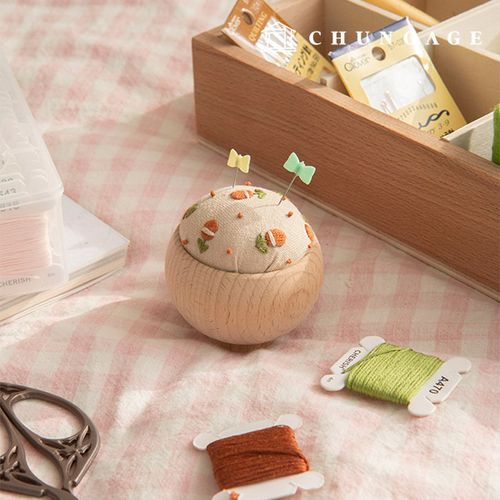 French embroidery package DIY kit textbook Flower wooden pin stick pin cushion making 31 types