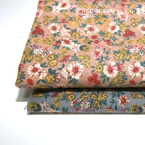 Cotton Fleece Fabric Flower Pattern Flower Fabric 20 count Wide Width Lee Seo Flower 2 types