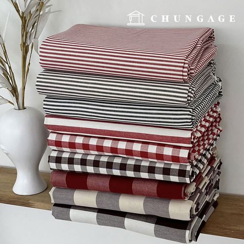 Oxford fabric 20 count Check Stripe Fabric Wide Width Classic Square 9 types