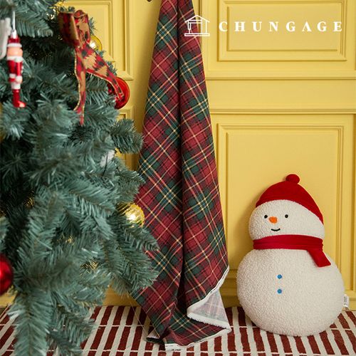 cotton napping Winter microfiber fabric Christmas Check Fabric Oxford Winter Cherry Yellow Red