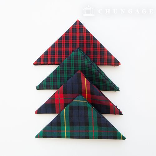 Christmas fabric package piece cotton20 count tartan check pre-dyed red green black watch 4 pack 161