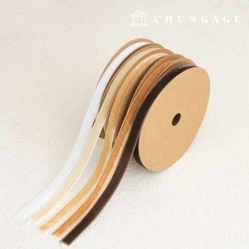 Ribbon Tape Cross Section Velvet Packaging Ribbon Ribbon Craft String 10mm Beige 5 Types 1yard