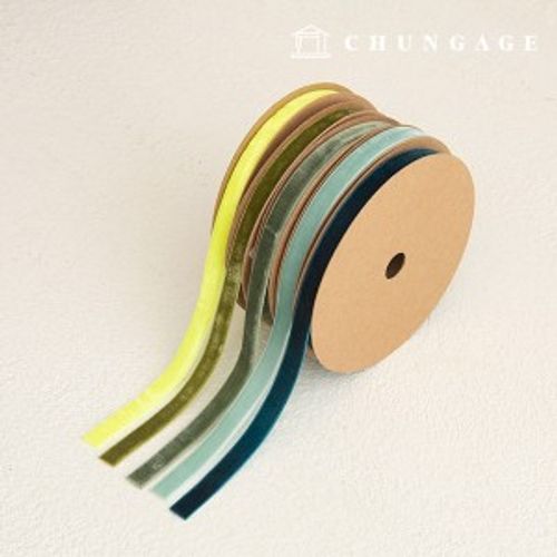 Ribbon Tape Cross Section Velvet Packaging Ribbon Ribbon Craft String 10mm Green Blue 5 Types 1yard