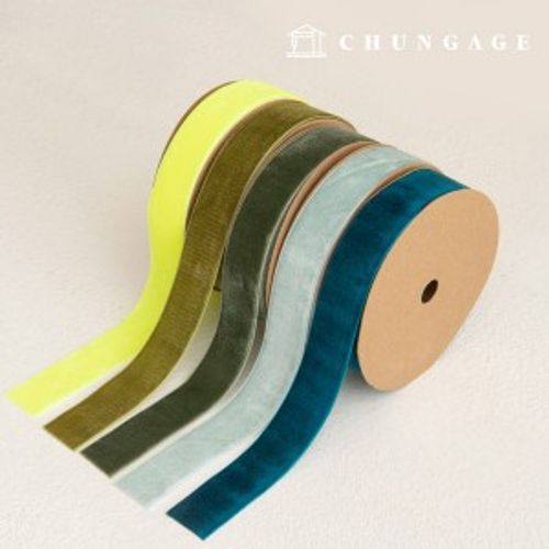 Ribbon Tape Cross Section Velvet Packaging Ribbon Ribbon Craft String 25mm Green Blue 5 Types 1yard