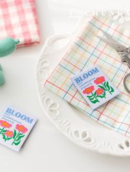 Cotton Label Double-Sided Woven Label Bloom Garden 2 Pack