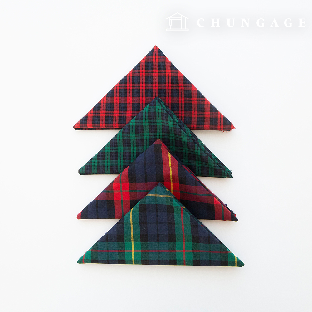 Christmas Fabric Package Tartan Check Scrap Fabric Cotton Yarn Dyed Red Piece Fabric Black Watch 4 Types 161