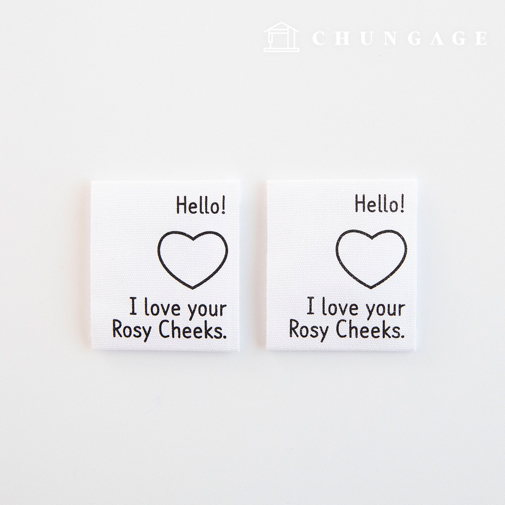 Cotton Label Double-sided Label Logi Heart 2 Pack