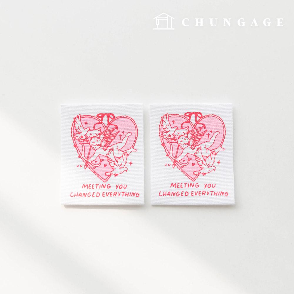 Cotton Label Double-sided Label Cupid 2 Pack