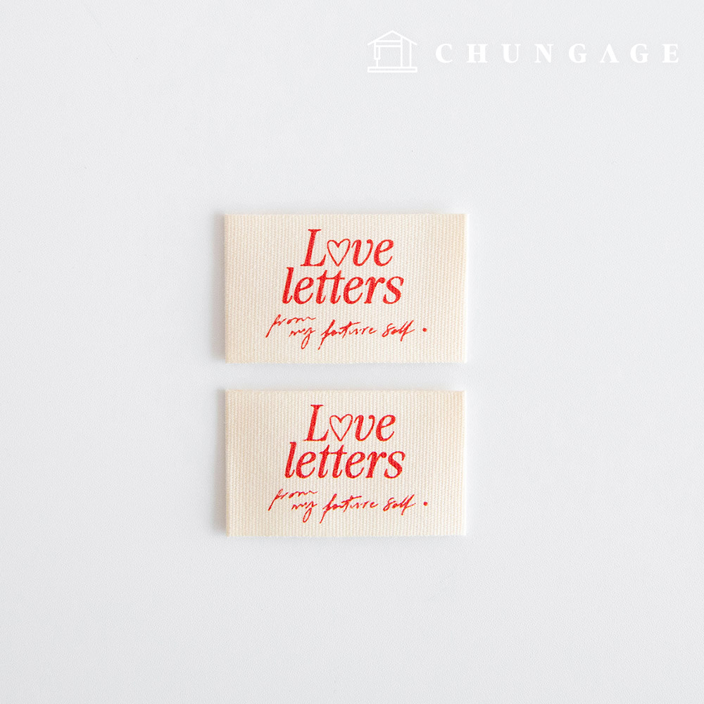 Cotton Label Double-Sided Label Love Letter 2 Pack