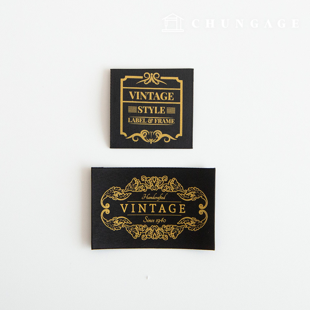 Cotton Label Double-sided Label Antique Vintage 2-piece Set